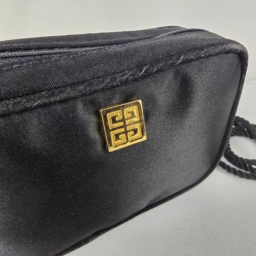 Vintage Mini Givenchy Ysatis Black Satin Crossbody Bag
