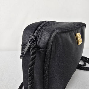 Vintage Mini Givenchy Ysatis Black Satin Crossbody Bag