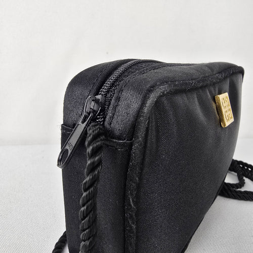 Vintage Mini Givenchy Ysatis Black Satin Crossbody Bag