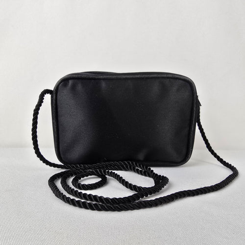 Vintage Mini Givenchy Ysatis Black Satin Crossbody Bag
