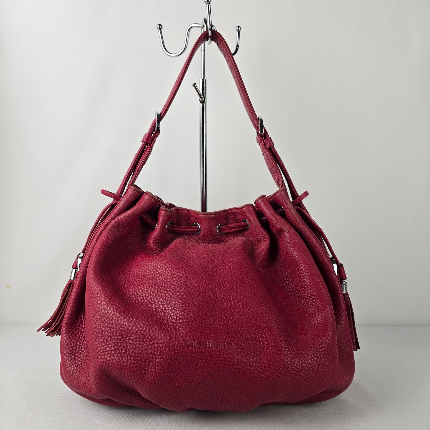 Kesslord Red Leather Pouch Shoulder Purse