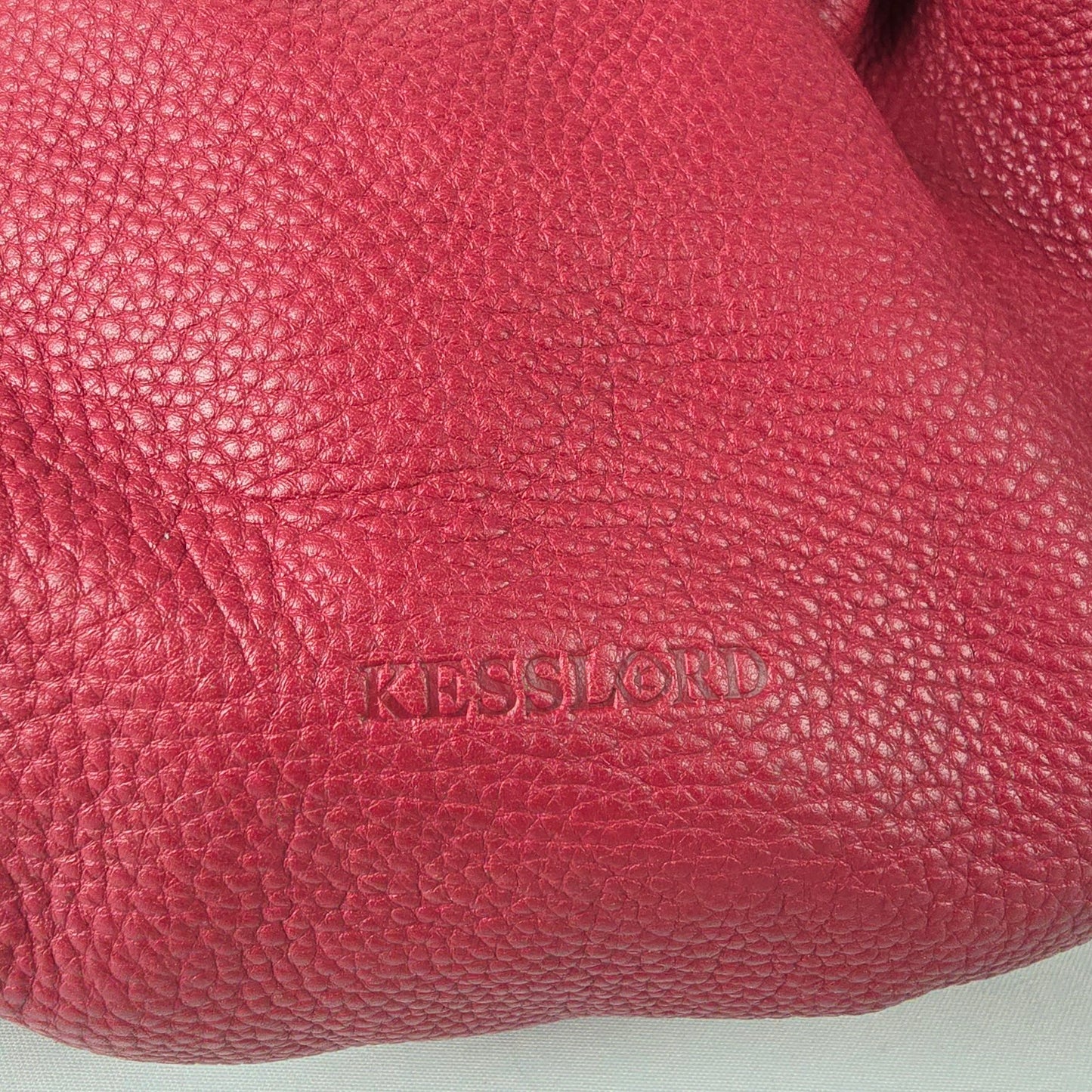 Kesslord Red Leather Pouch Shoulder Purse