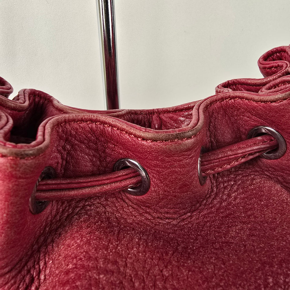 Kesslord Red Leather Pouch Shoulder Purse
