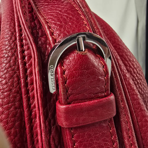 Kesslord Red Leather Pouch Shoulder Purse