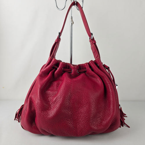 Kesslord Red Leather Pouch Shoulder Purse