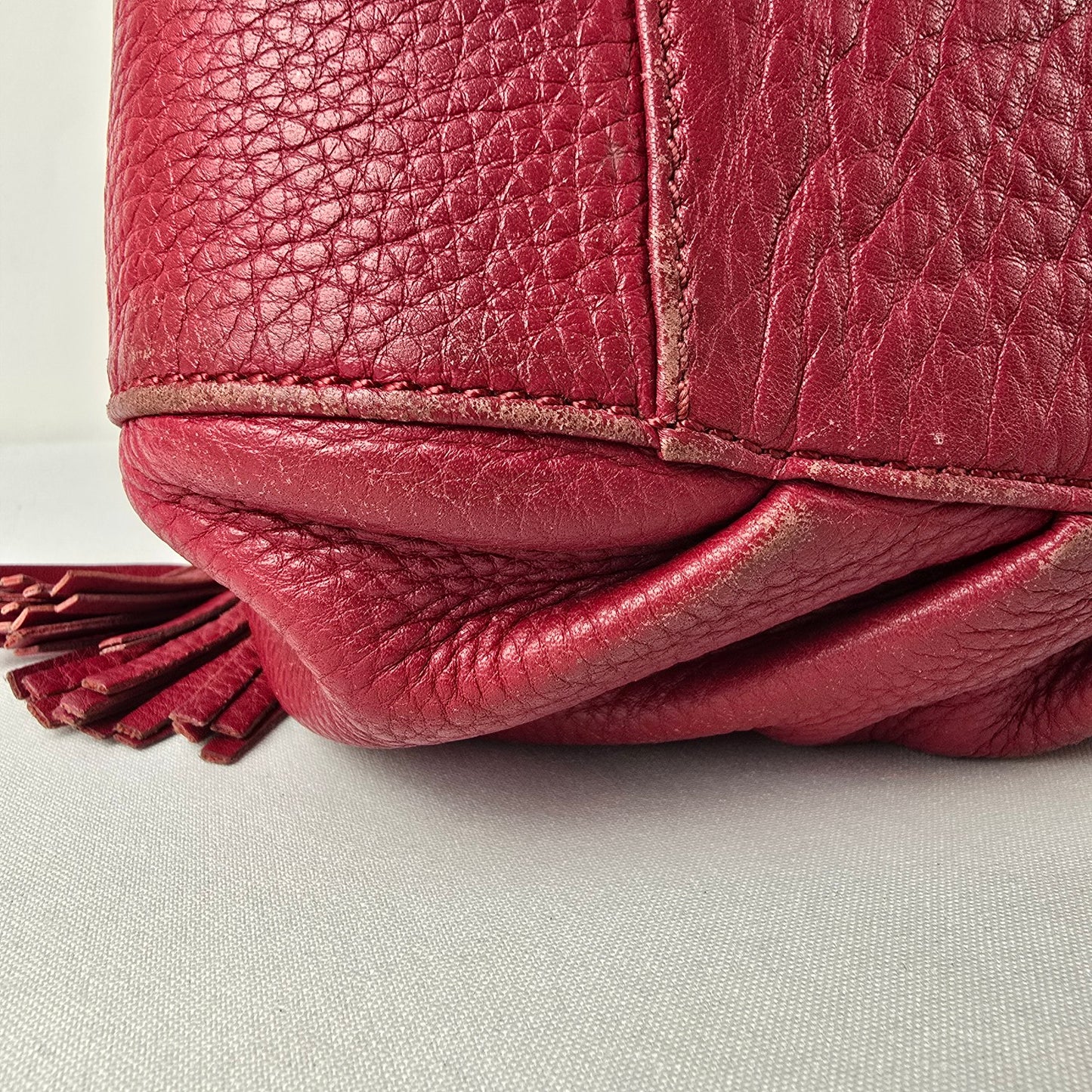 Kesslord Red Leather Pouch Shoulder Purse
