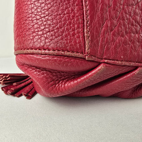 Kesslord Red Leather Pouch Shoulder Purse