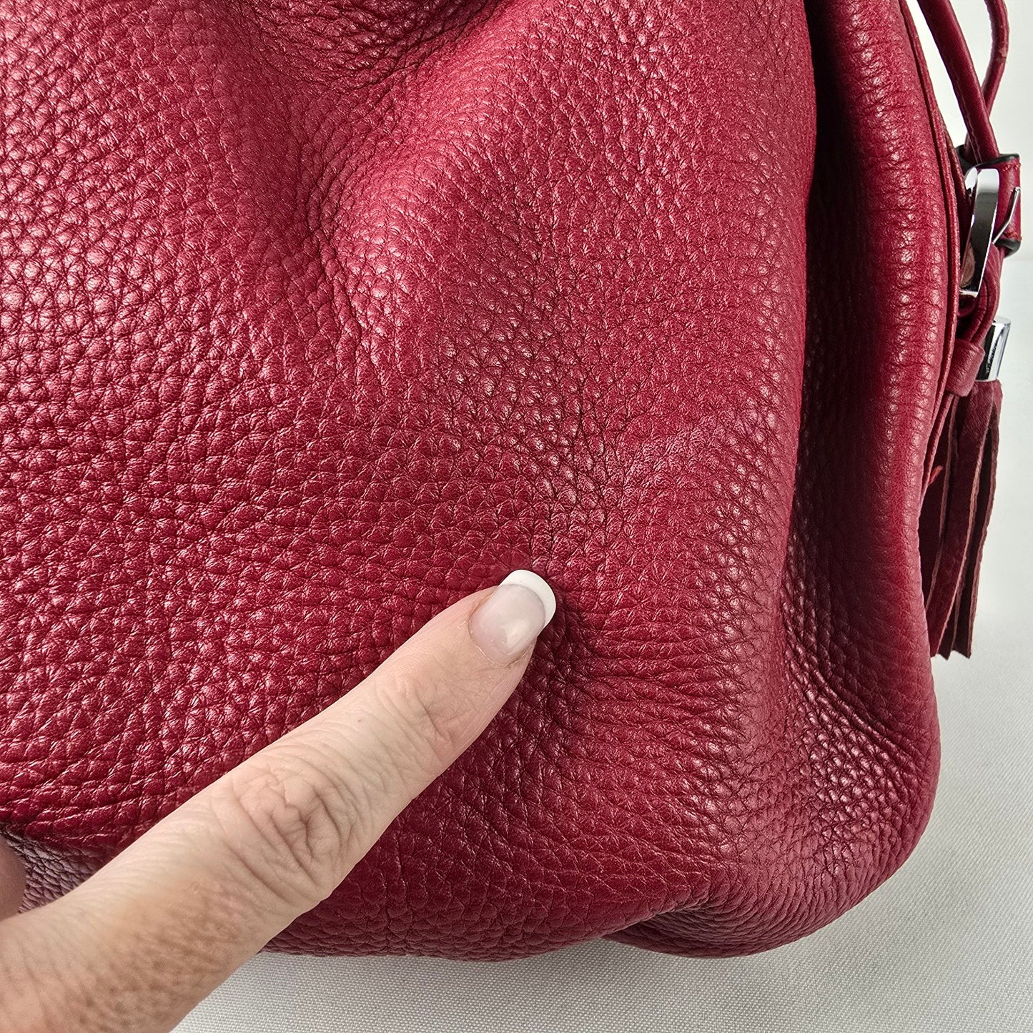 Kesslord Red Leather Pouch Shoulder Purse
