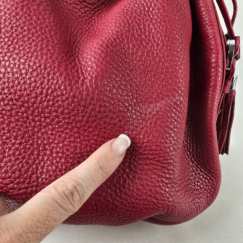 Kesslord Red Leather Pouch Shoulder Purse