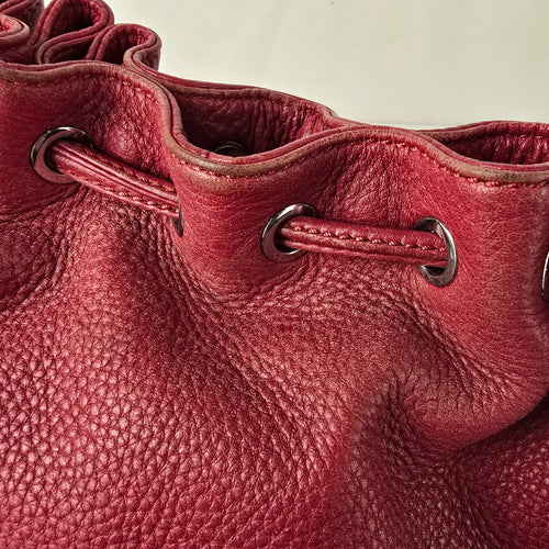 Kesslord Red Leather Pouch Shoulder Purse