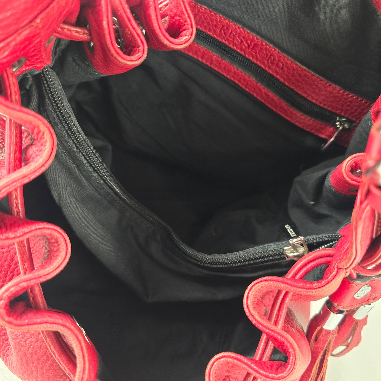 Kesslord Red Leather Pouch Shoulder Purse