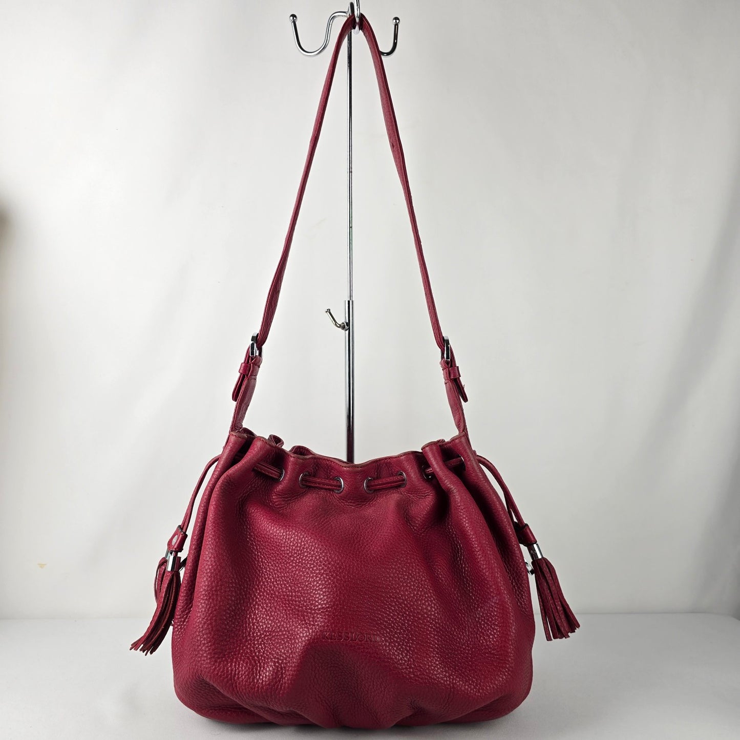 Kesslord Red Leather Pouch Shoulder Purse