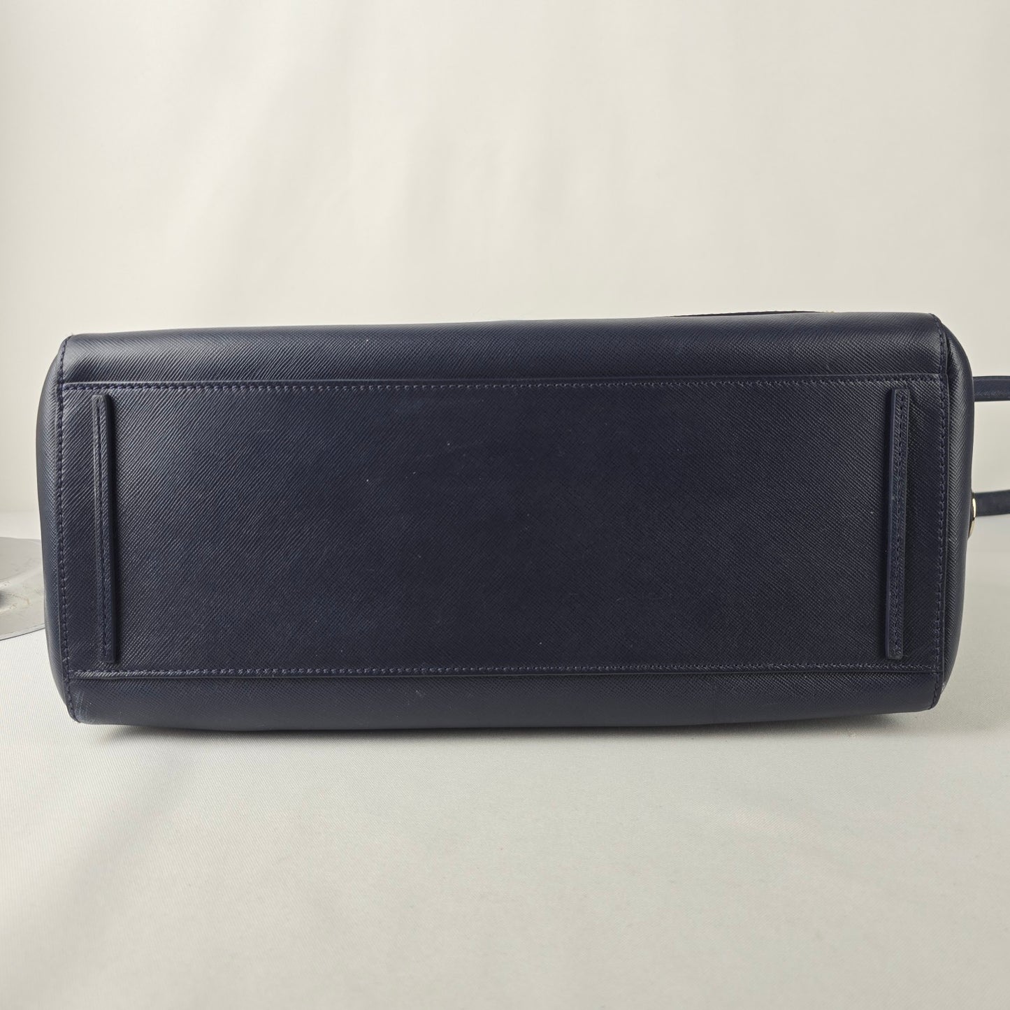 Tory Burch Navy & Taupe Reptile Print Satchel Purse