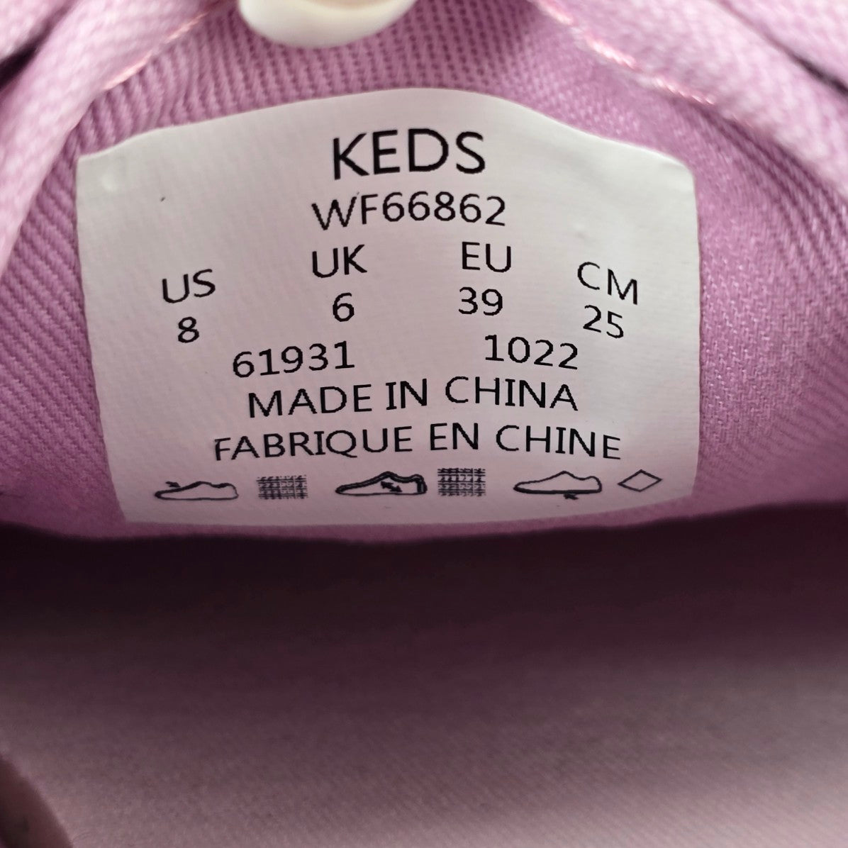 Keds Lilac Breezie Canvas Lace Up Sneakers Size 8