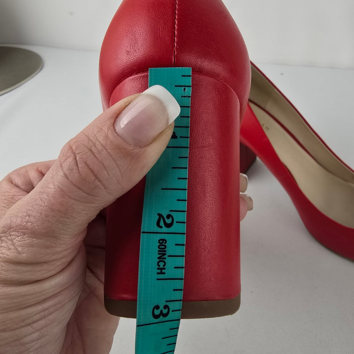 Cole Haan Red Leather Emory Bow Pump Block Heel Shoes Size 7.5