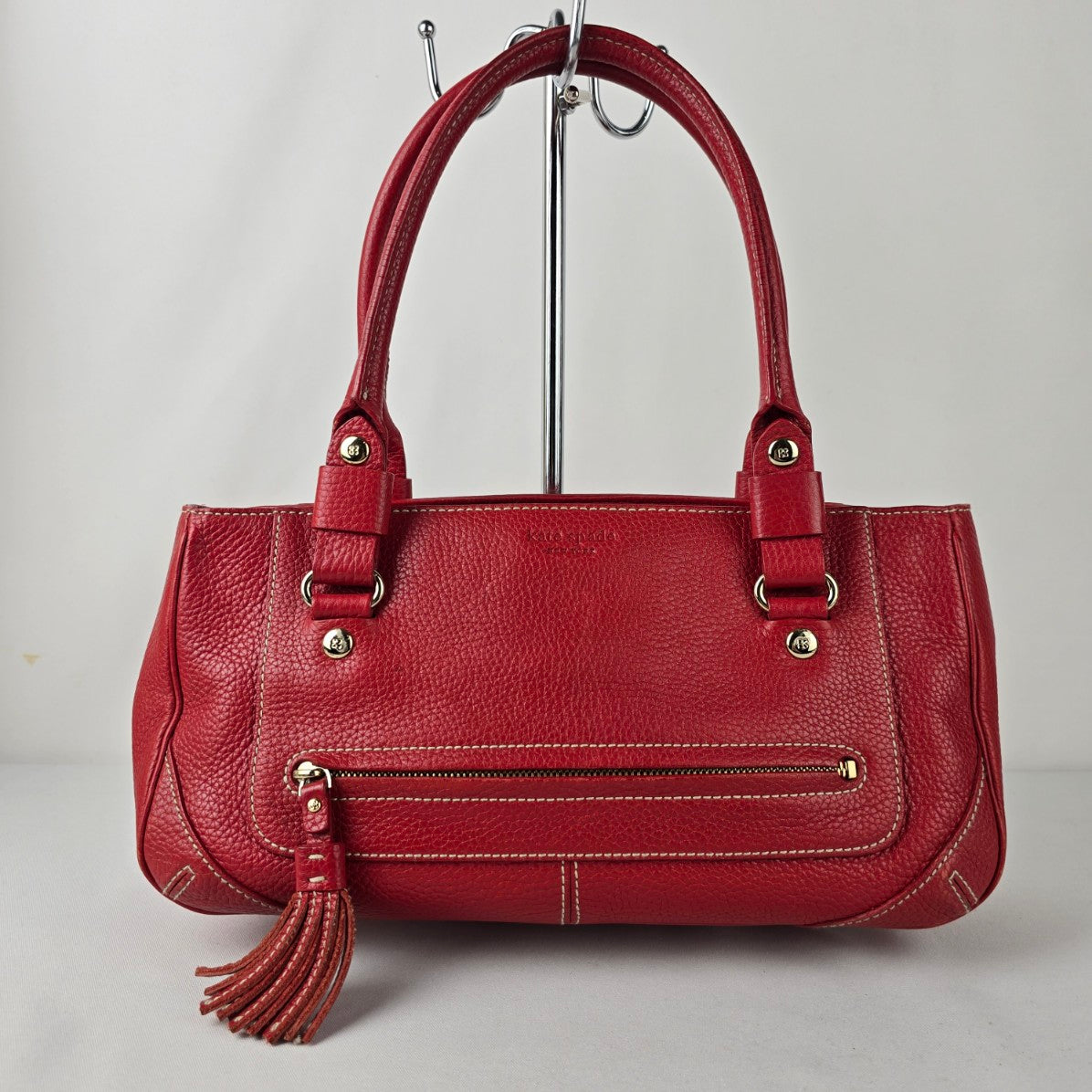 Vintage Kate Spade Red Leather Satchel Purse