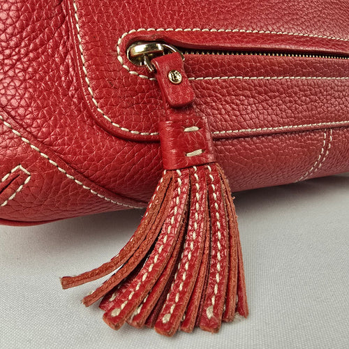 Vintage Kate Spade Red Leather Satchel Purse