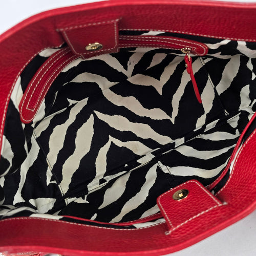 Vintage Kate Spade Red Leather Satchel Purse