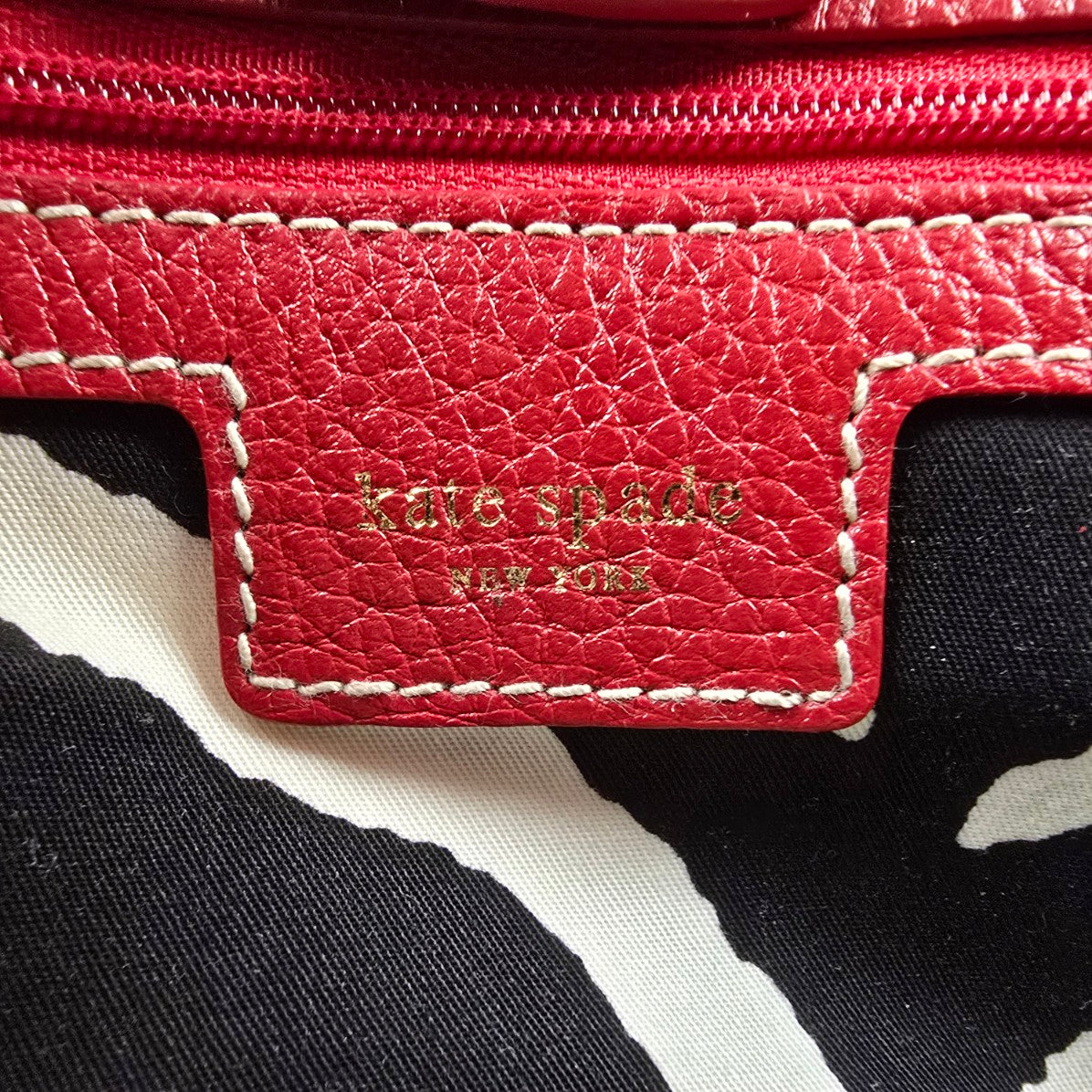 Vintage Kate Spade Red Leather Satchel Purse