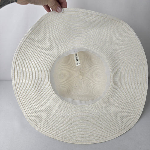 Jessica Cream Wide Brim Sun Hat