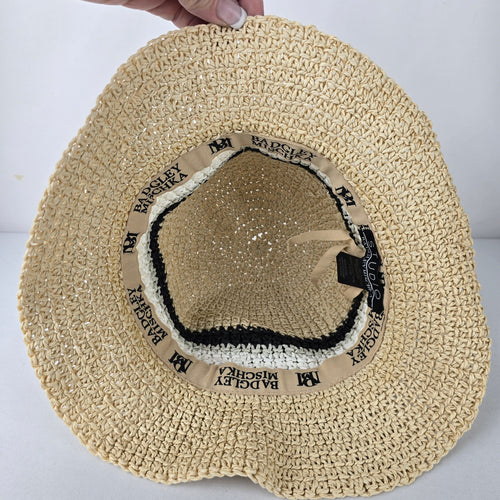 Studio Badgley Mischka Cream Stripped Woven Floppy Hat