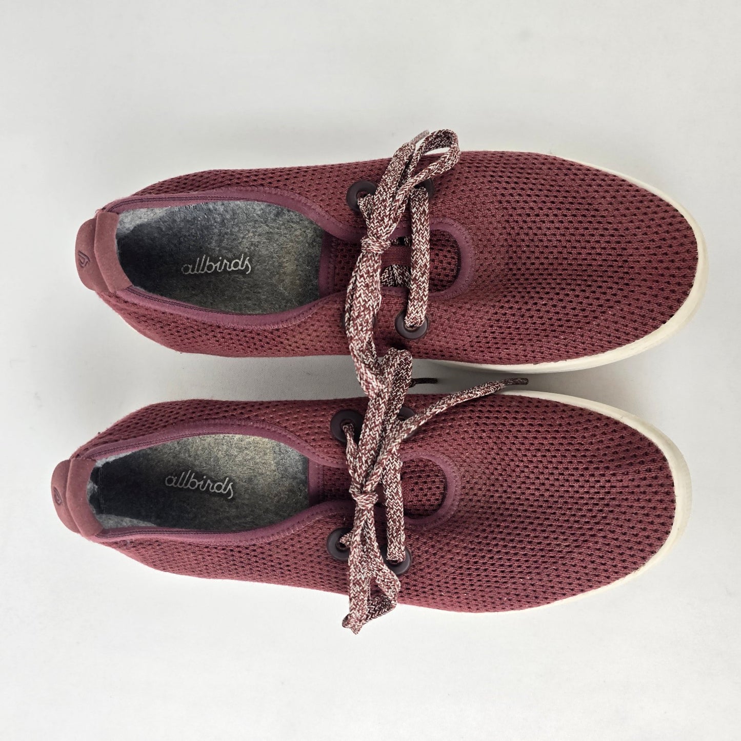 Allbirds Burgundy Knit Lace Up Sneakers Size 9