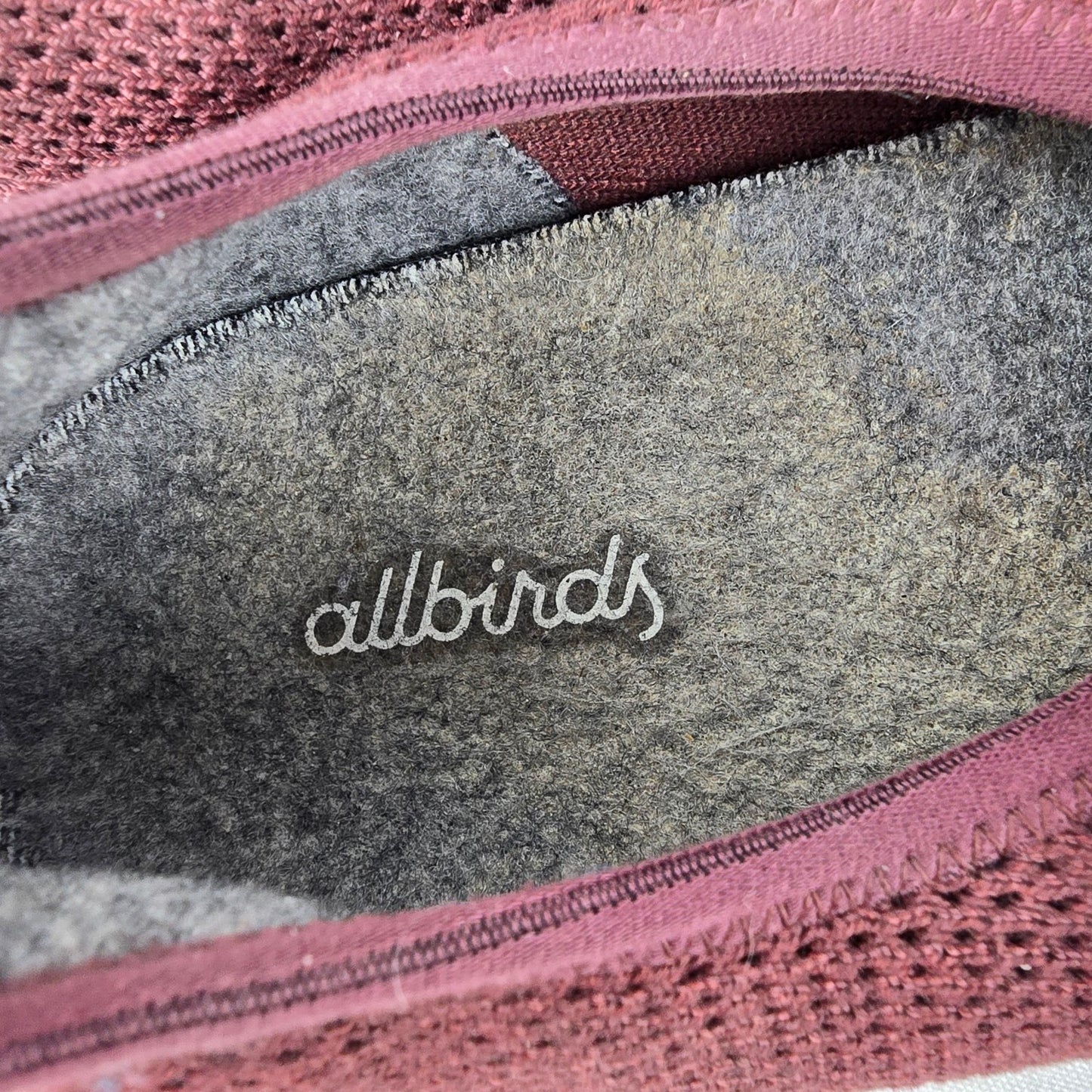 Allbirds Burgundy Knit Lace Up Sneakers Size 9
