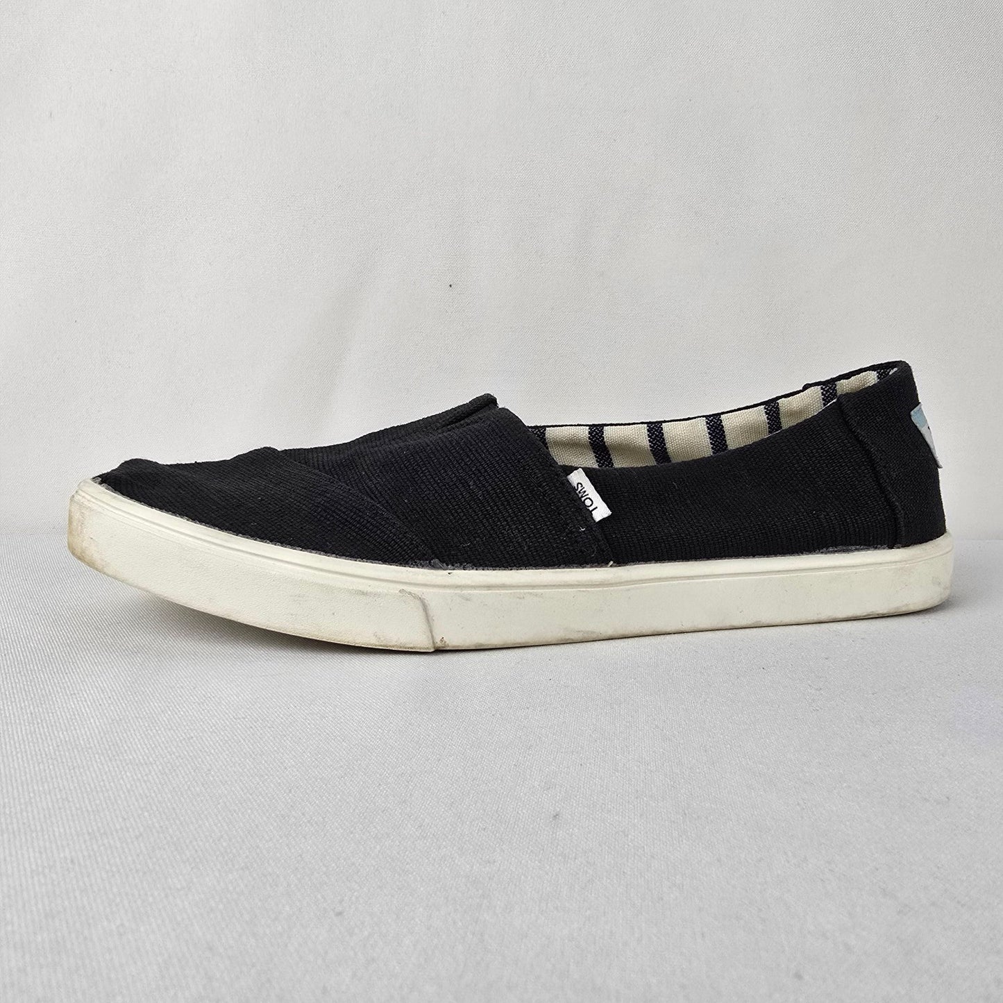 TOMS Alpargata Cupsole Black Canvas Slip-on Shoes Size 7.5