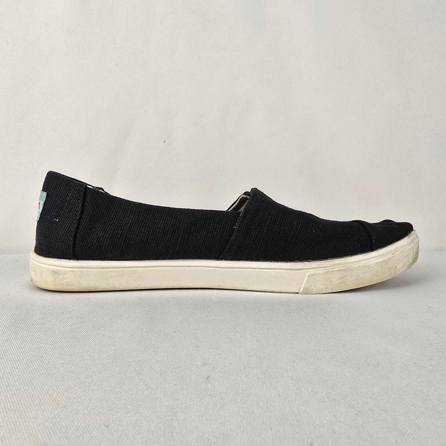 TOMS Alpargata Cupsole Black Canvas Slip-on Shoes Size 7.5