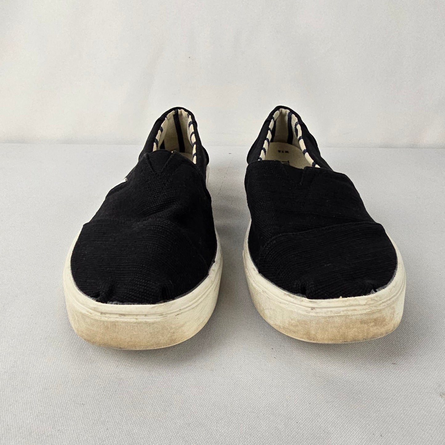 TOMS Alpargata Cupsole Black Canvas Slip-on Shoes Size 7.5