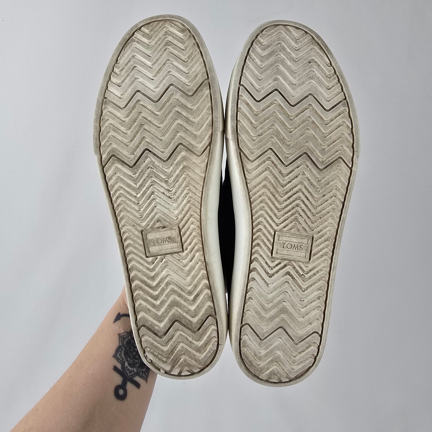 TOMS Alpargata Cupsole Black Canvas Slip-on Shoes Size 7.5