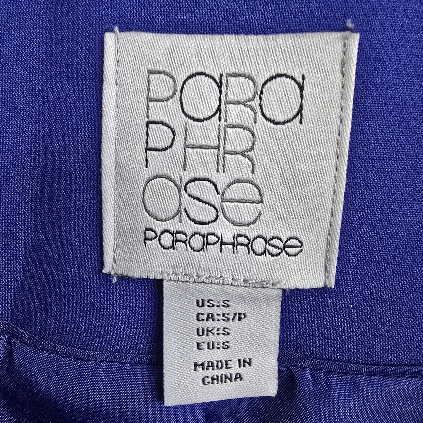 Paraphrase Blue Zip Up Long Blazer Jacket Size S