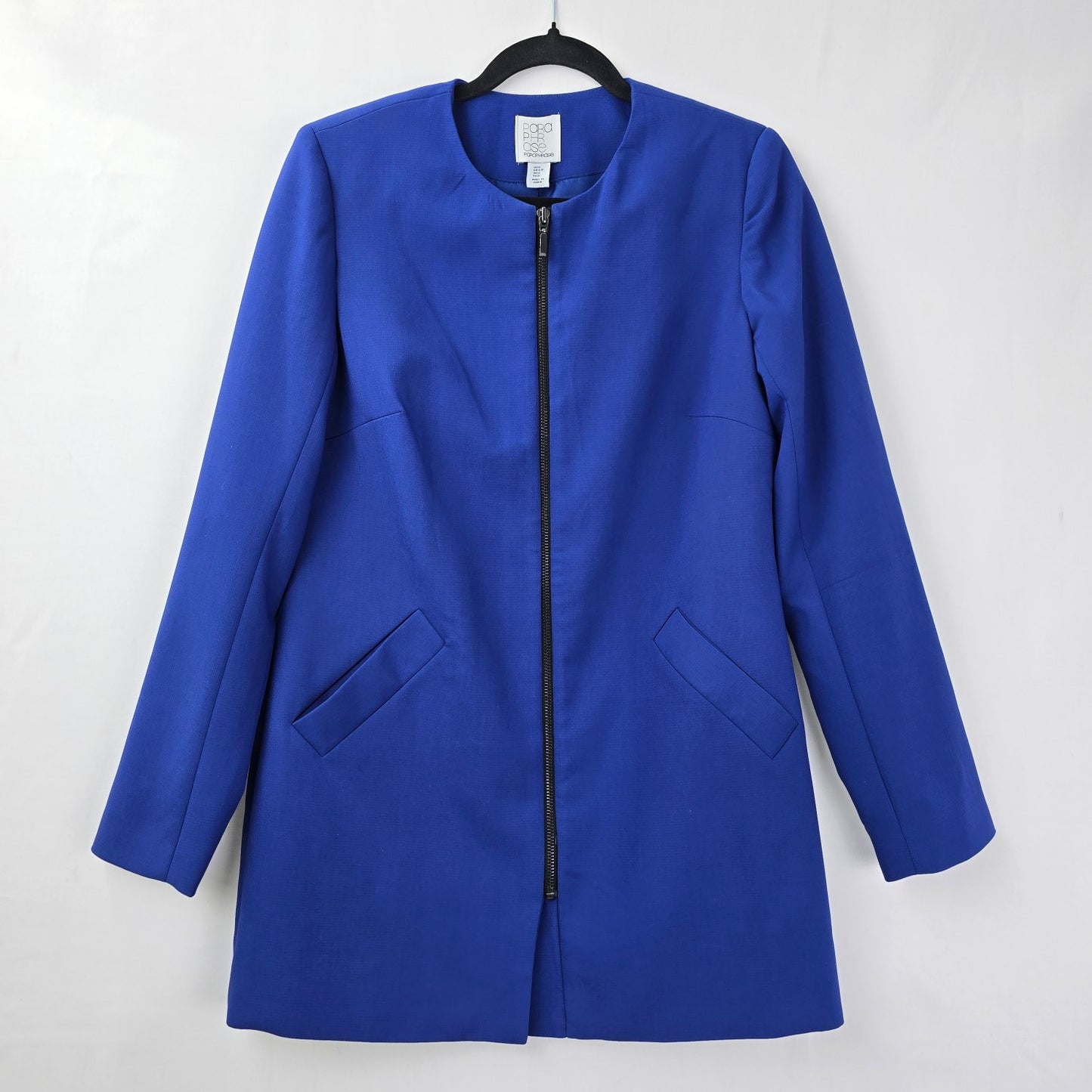 Paraphrase Blue Zip Up Long Blazer Jacket Size S