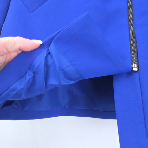 Paraphrase Blue Zip Up Long Blazer Jacket Size S