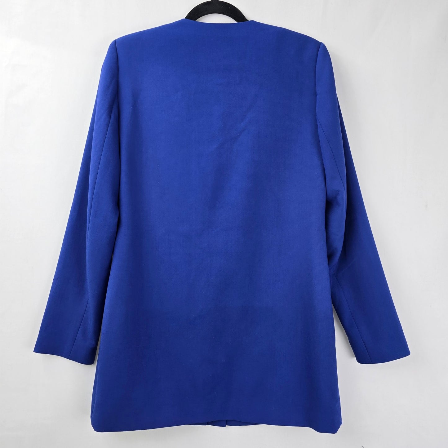 Paraphrase Blue Zip Up Long Blazer Jacket Size S