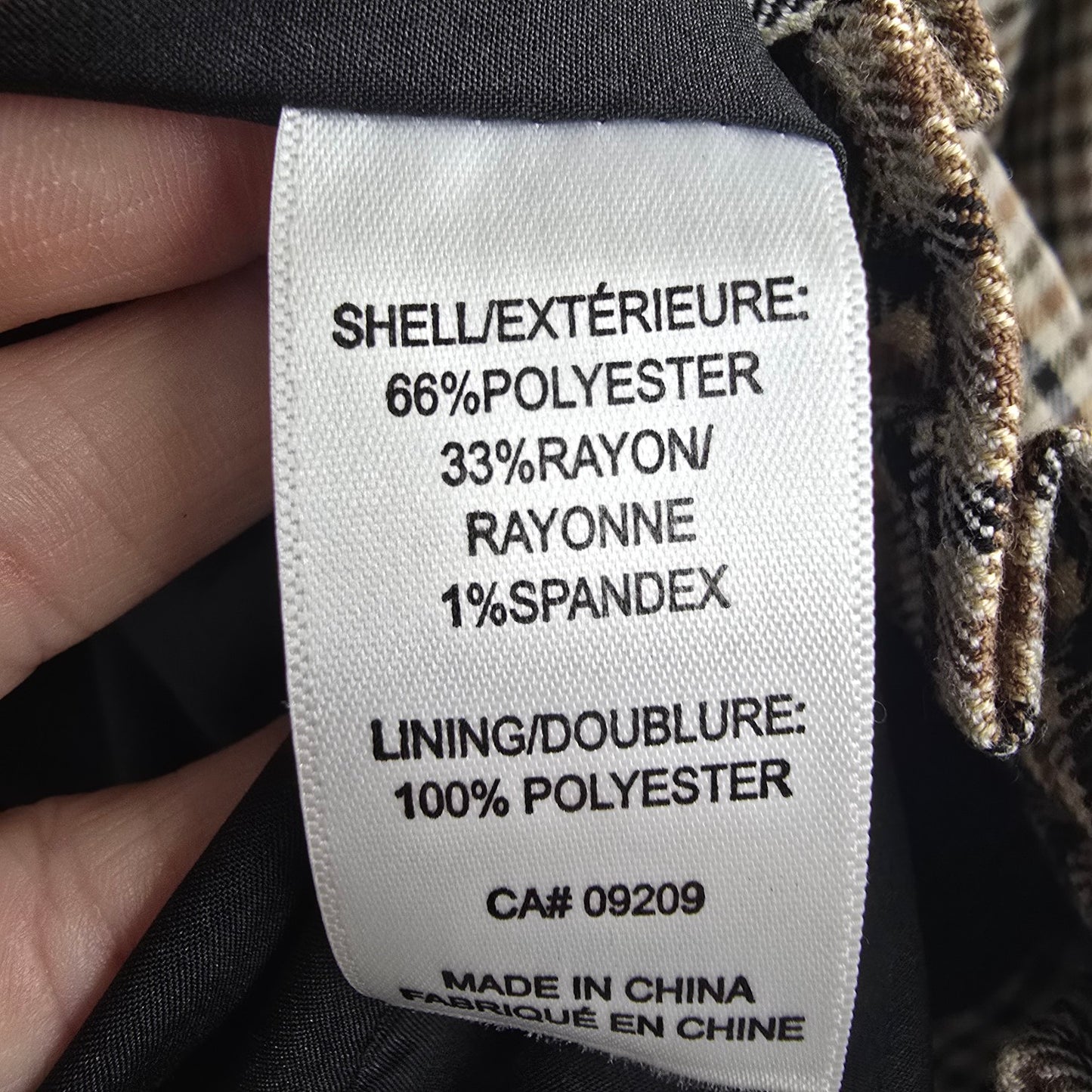 Cleo Brown Plaid Ruffle Detail Military Inspired Blazer Size S