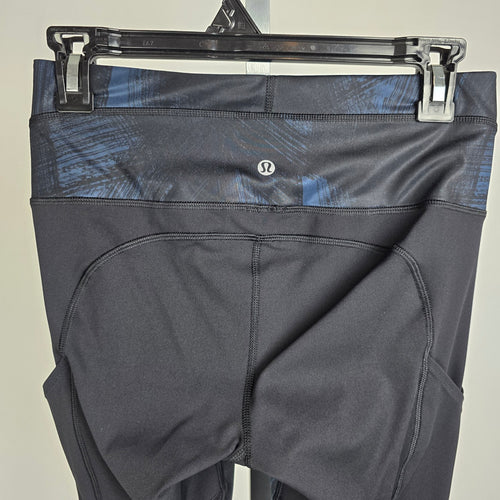 Lululemon Speed Tight Blue & Black Cropped Leggings Size 6