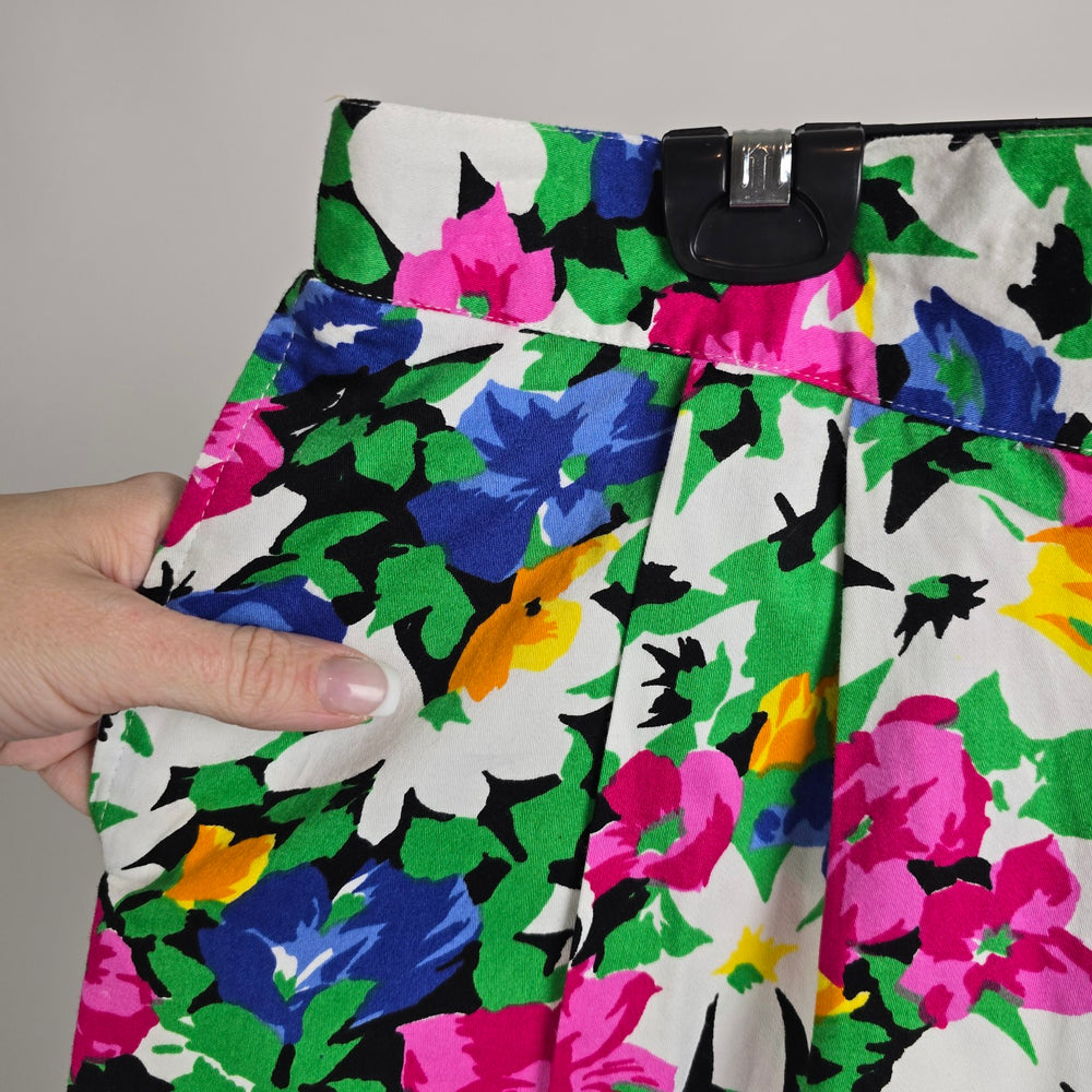 Vintage Hunt Club Floral Print High Rise Wide Leg Shorts Size L
