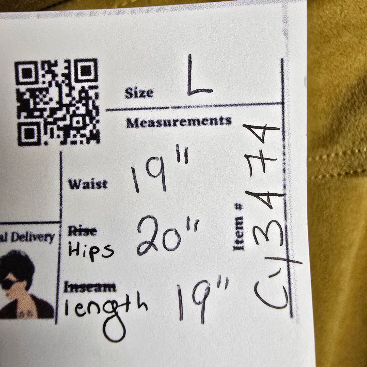 Molly Bracken Yellow faux Suede Mini Skirt Size L