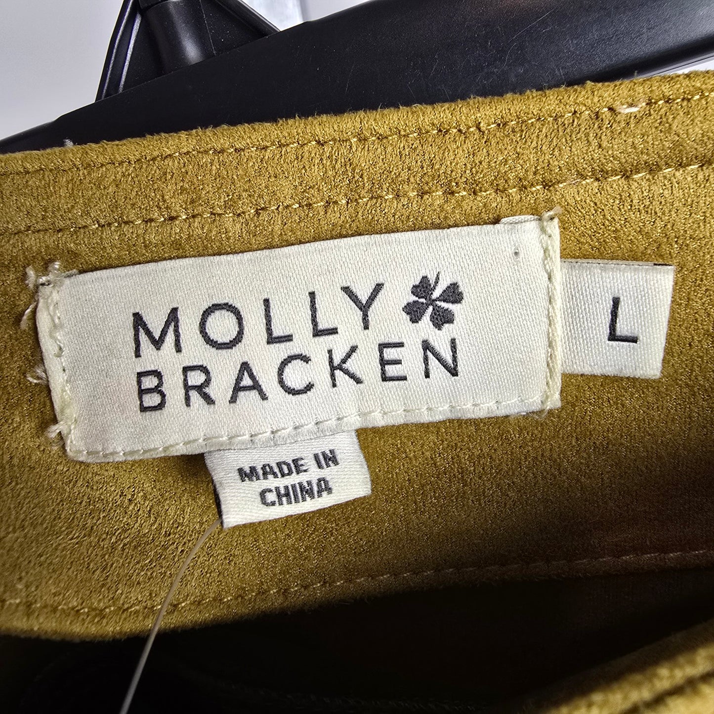 Molly Bracken Yellow faux Suede Mini Skirt Size L