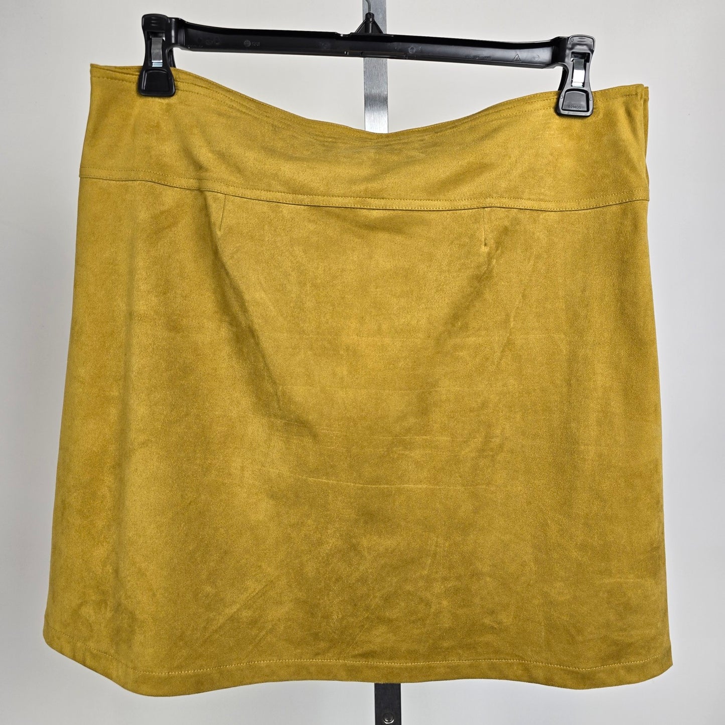Molly Bracken Yellow faux Suede Mini Skirt Size L