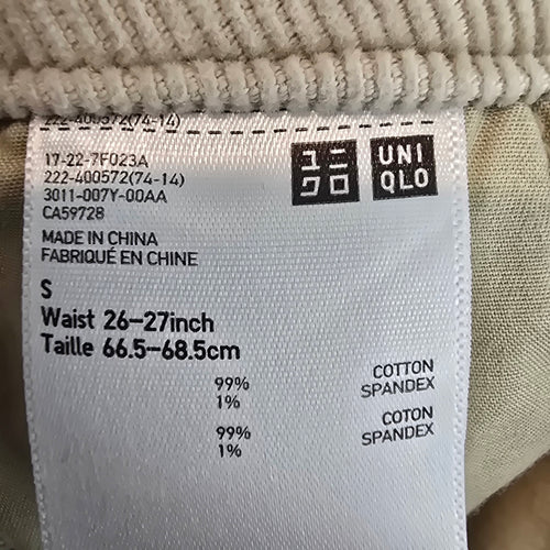 Uniqlo Cream Corduroy Cotton A-Line Midi Skirt Size S