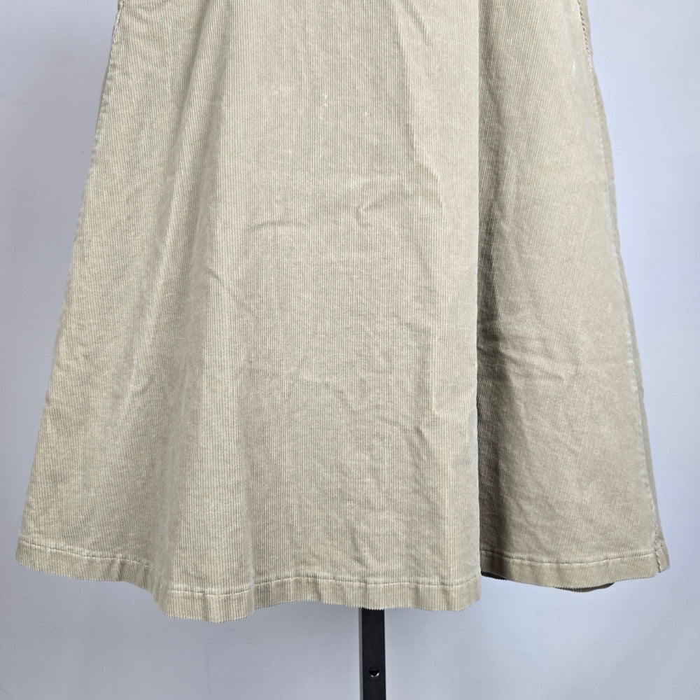 Uniqlo Cream Corduroy Cotton A-Line Midi Skirt Size S