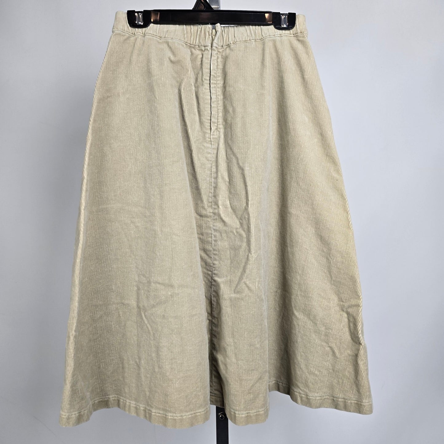 Uniqlo Cream Corduroy Cotton A-Line Midi Skirt Size S