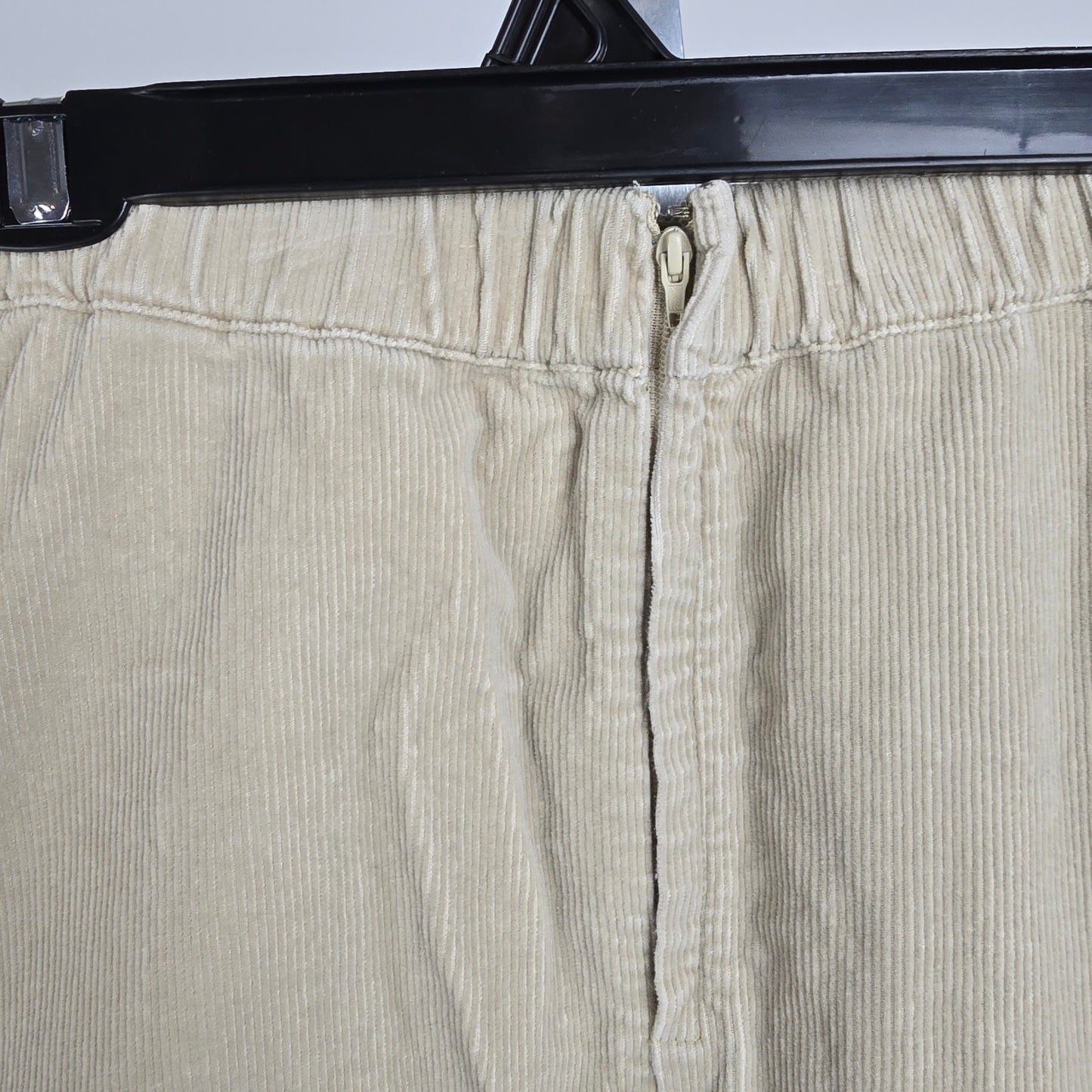 Uniqlo Cream Corduroy Cotton A-Line Midi Skirt Size S
