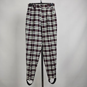 Vintage Seasons Red Plaid Stirrup Pants Size 6