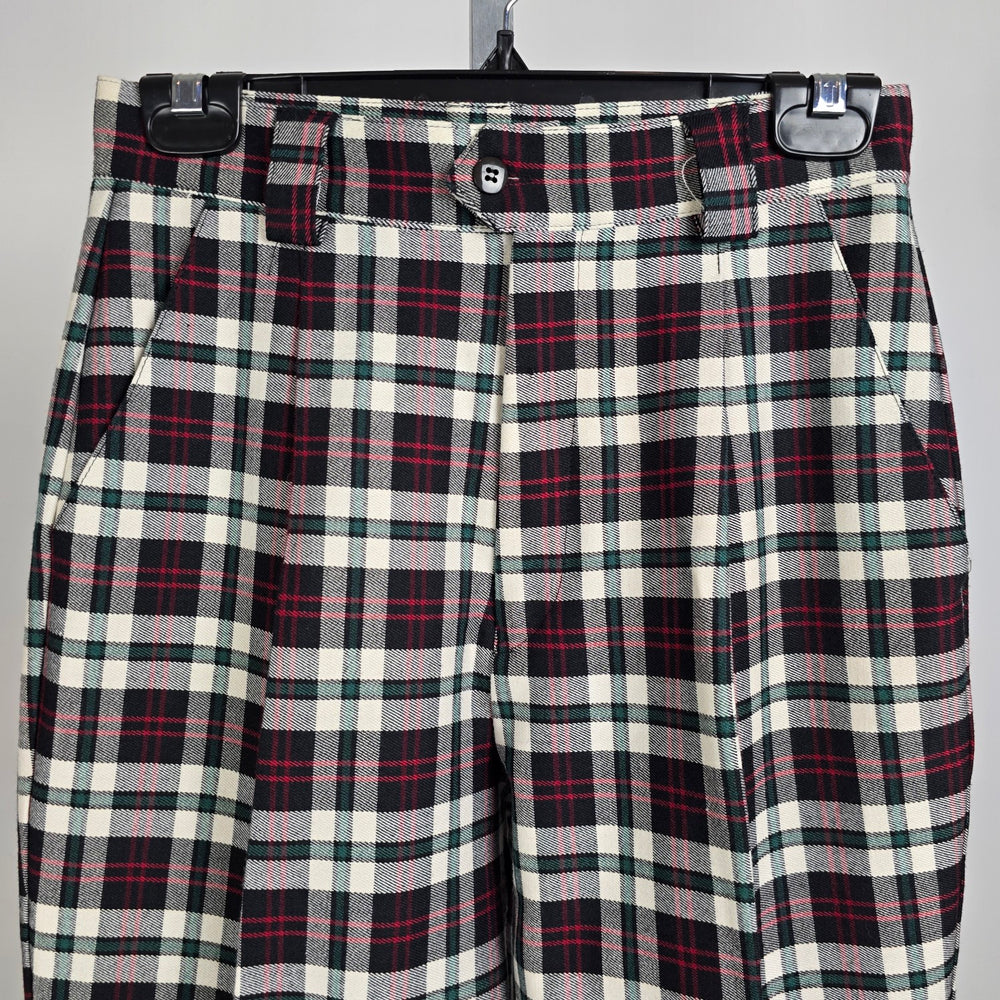 Vintage Seasons Red Plaid Stirrup Pants Size 6