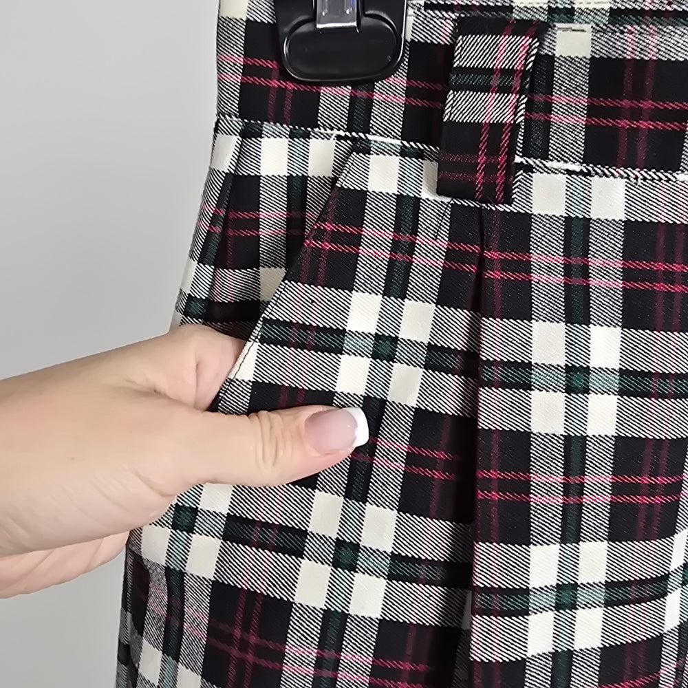 Vintage Seasons Red Plaid Stirrup Pants Size 6