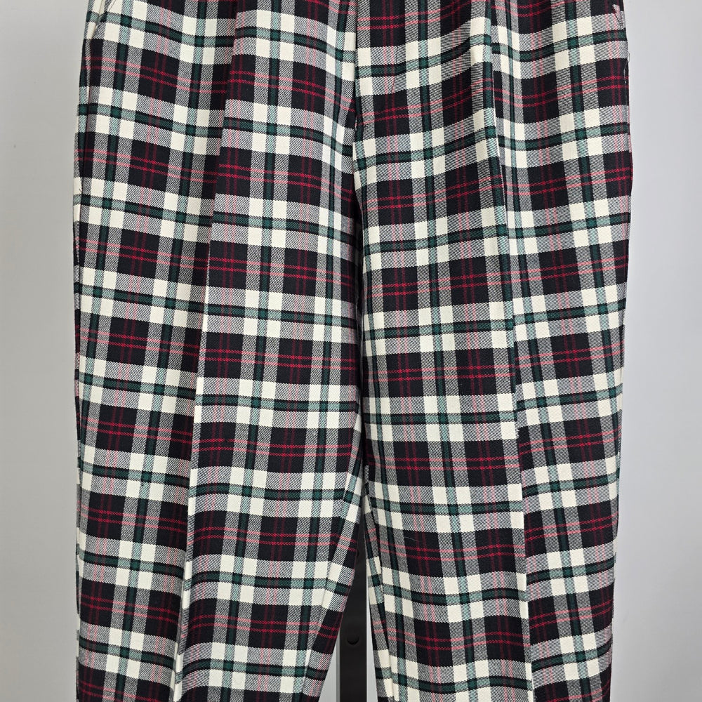 Vintage Seasons Red Plaid Stirrup Pants Size 6