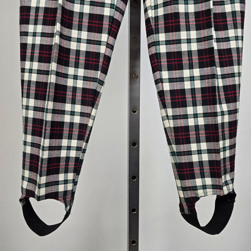 Vintage Seasons Red Plaid Stirrup Pants Size 6